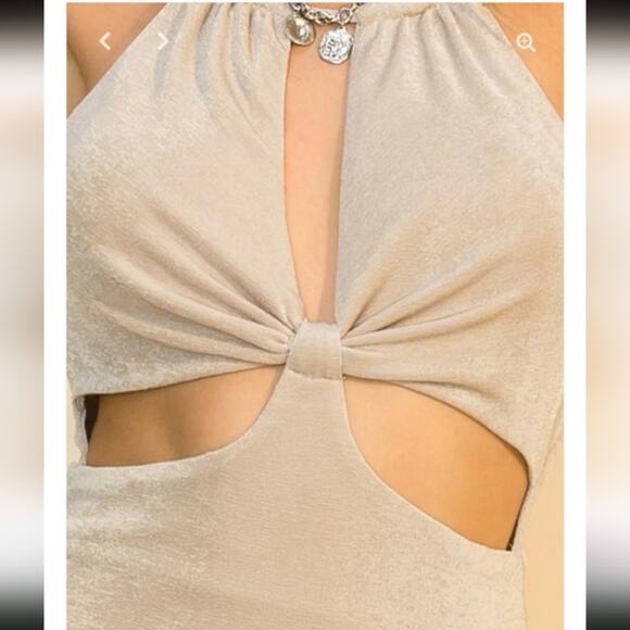 Fiestar Beige Backless Halter Dress - Picture 6 of 6